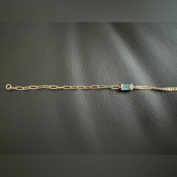 Aurate x Michelle Tranquility Blue Topaz Chain Bracelet vermeil 6.5 inch - Picture 2 of 4